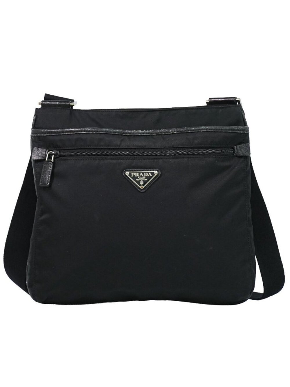 Prada Nylon Shoulder Bag Pochette Black